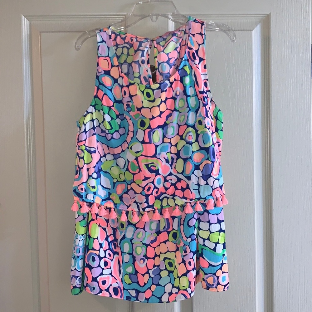 Two piece Lilly Pulitzer set with matching crop top and skirt